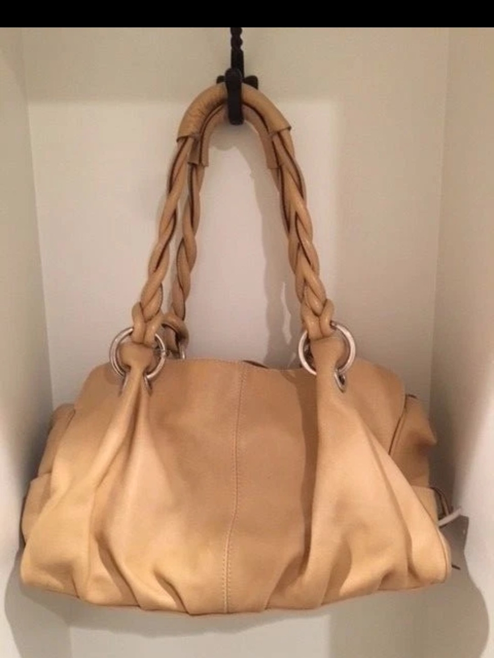 EUC Vera Pelle Genuine Leather Hobo Bag, Made in Italy, Camel Tan